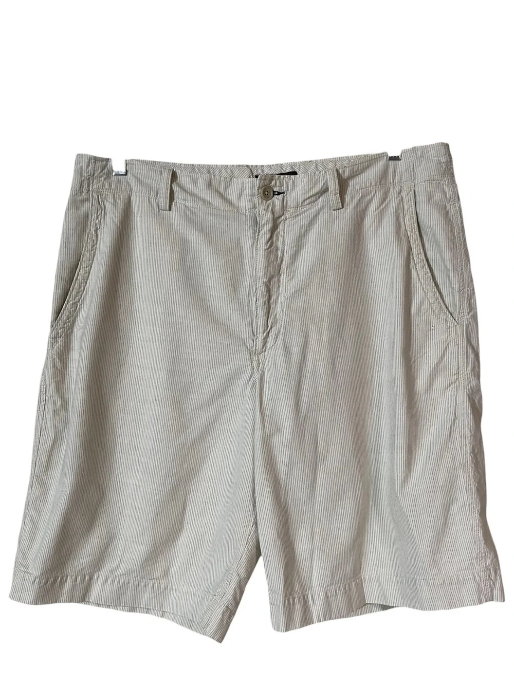 Banana Republic Beige Pinstriped Cotton-Blend Chino Shorts